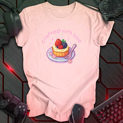 Crafted With Love - Pixel Art Mini Fruit Tart | Cozy Gaming T-Shirt