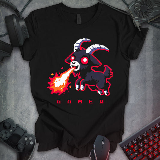 G.O.A.T. Fire-Breathing Gamer Pixel Art Tee