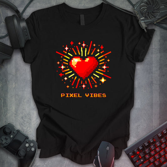 Pixel Vibes: Radiant Heart Tee